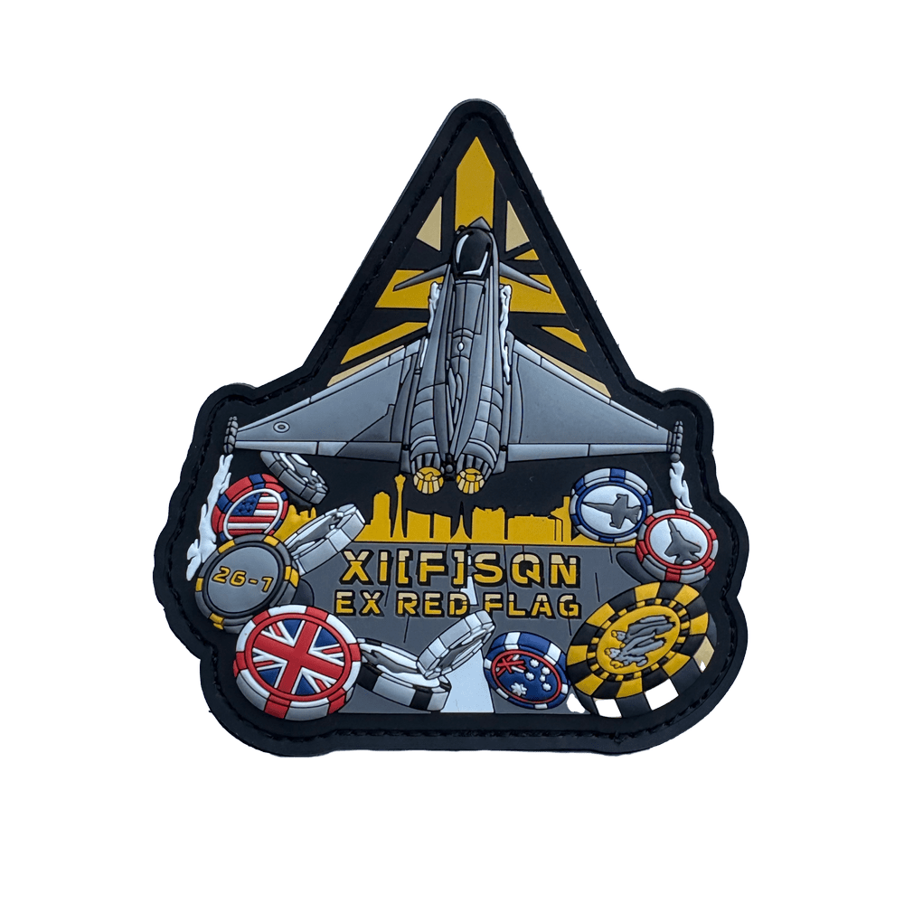 英空軍XI(F) SQN EX RED FLAG 26-1 パッチ 2枚セット RAF XI(F) SQUADRON EXERCISE RED FLAG 2026 PAIR — Dynamic Vectors